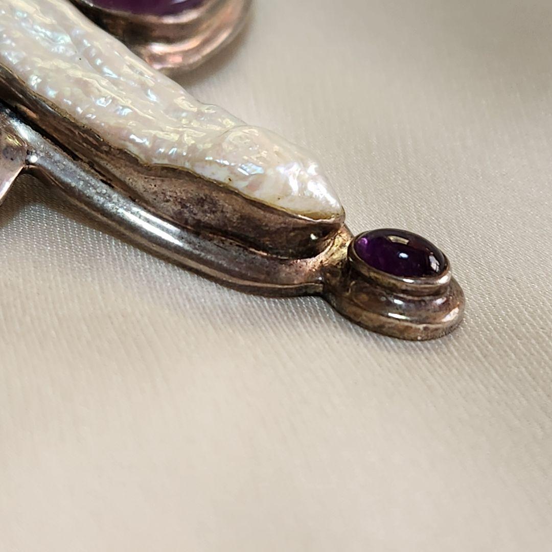 とんぼ　アメジスト　天然石　セドナ？　ブローチ・ネックレス兼用