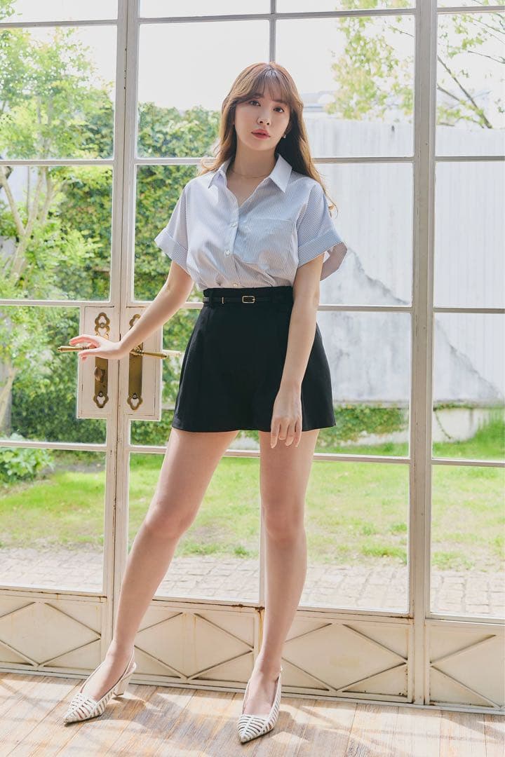 あみ【自宅試着のみ】Carette Belted Twill Short