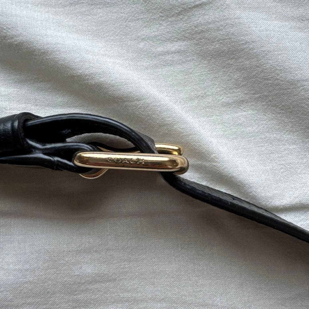 COACH ブラック レザー ボディバッグ