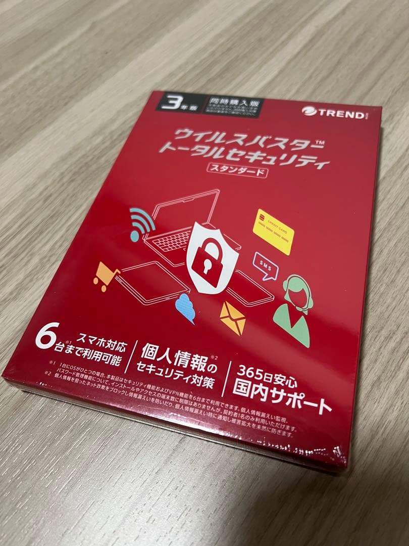 [新品未開封]ウイルスバスター トータルセキュリティ スタンダード 3年版