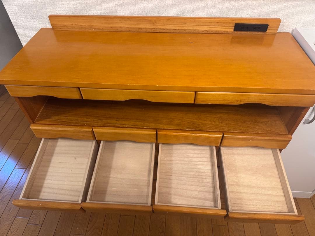 【引き取りのみ】木製チェスト ナチュラルウッド 引き出し付き