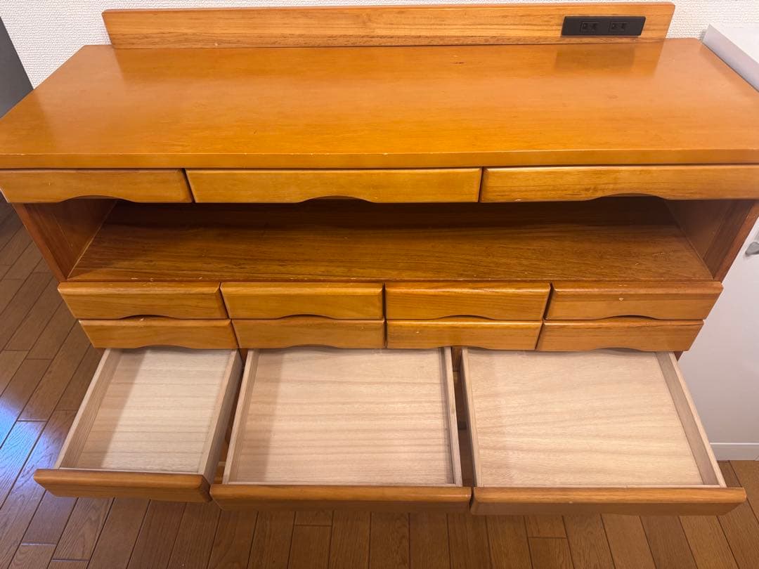 【引き取りのみ】木製チェスト ナチュラルウッド 引き出し付き