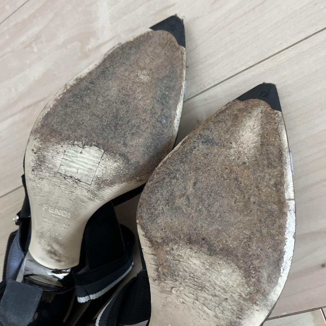 フェンディ　FENDI コリブリ　パンプス　ブラック　メッシュ　36 1/2