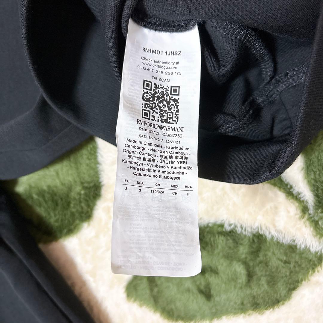 エンポリオアルマーニ クルーネックスウェットシャツ メンズ ブラック Sサイズ