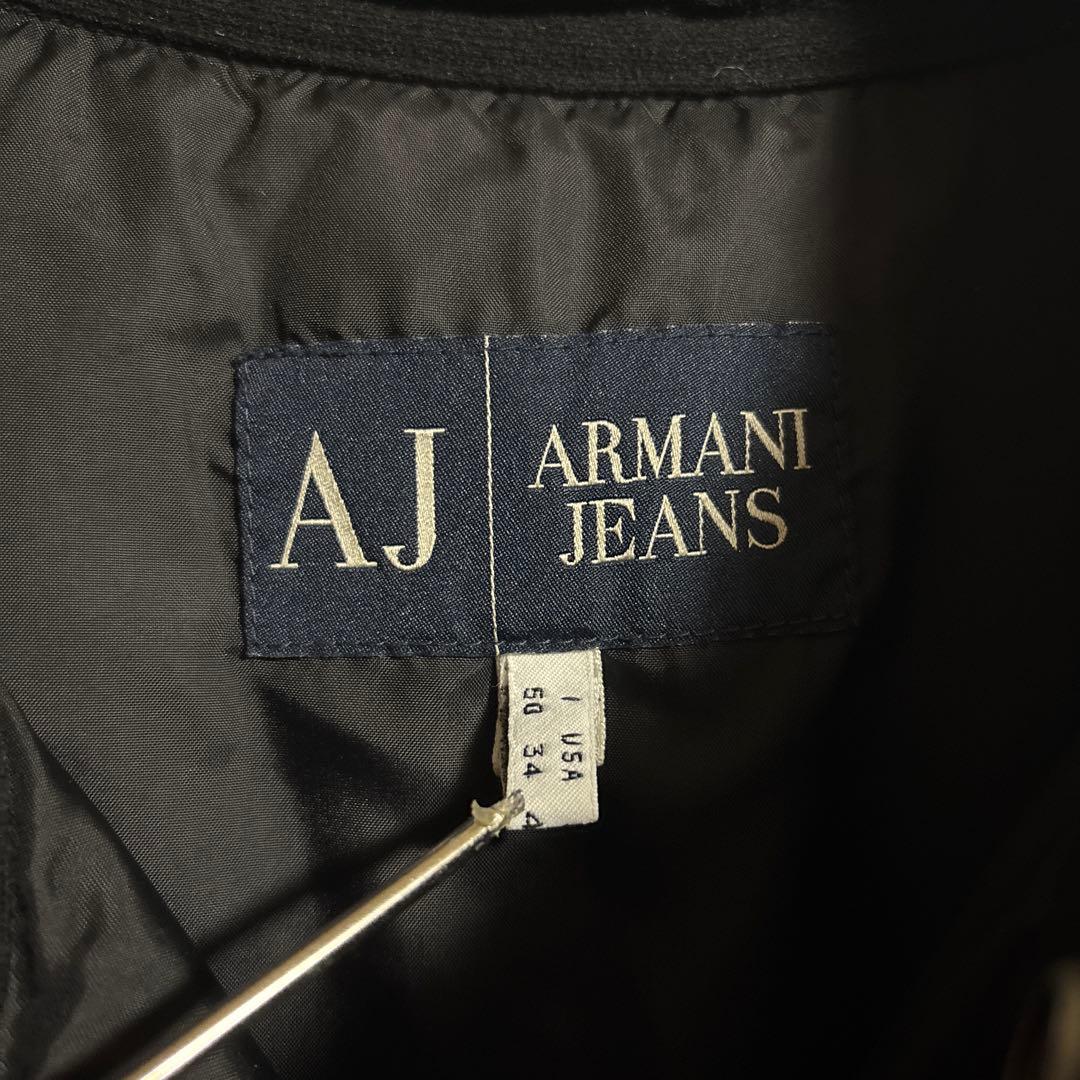 極上ARMANI JEANSキルティング中綿グースダウンジャケットAJパイピング