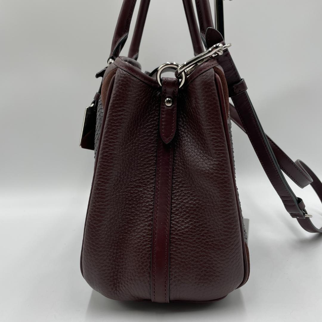 美品 COACH ハンドバッグ レザー ゴールド パッチワーク パイソン