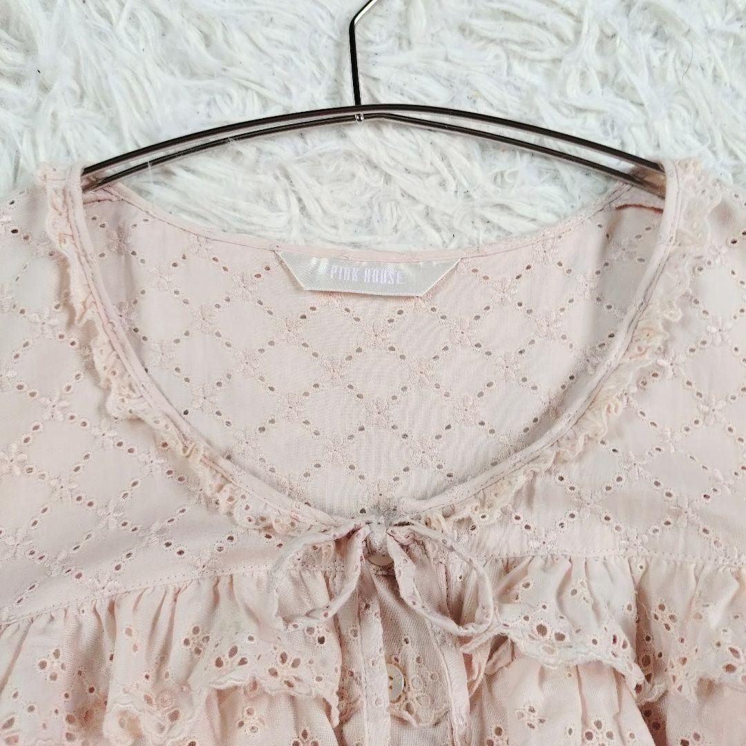 [超カワ]PINKHOUSE 10段レースフリルワンピース　総レース　ピンク