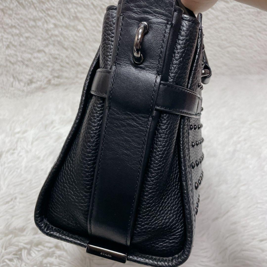 COACH ハンドバッグ スタッズ ターンロック レディース ブラック