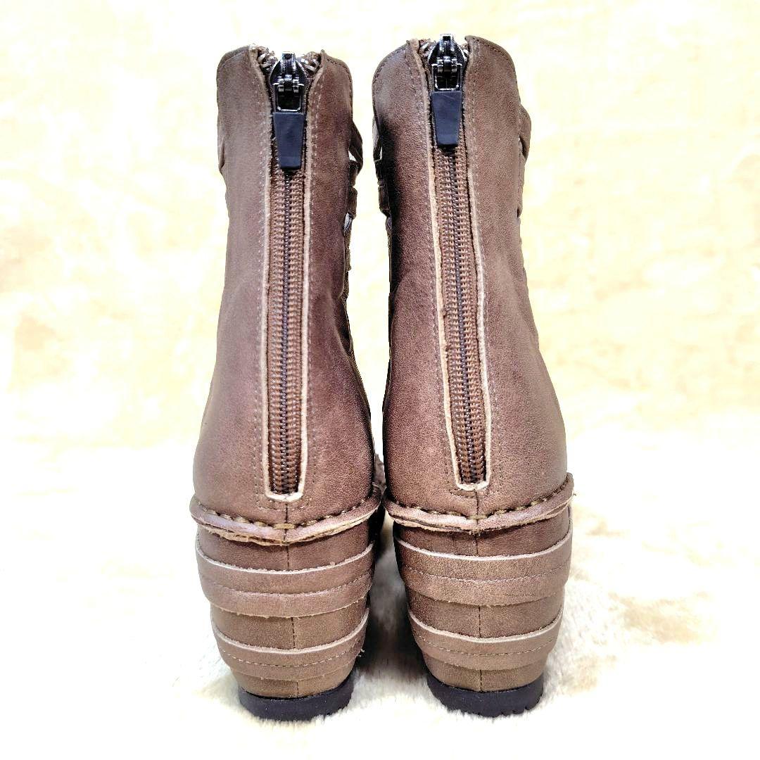 未使用級 ヒナデイグリーン ブーティサンダル グラディエーター バックジップ