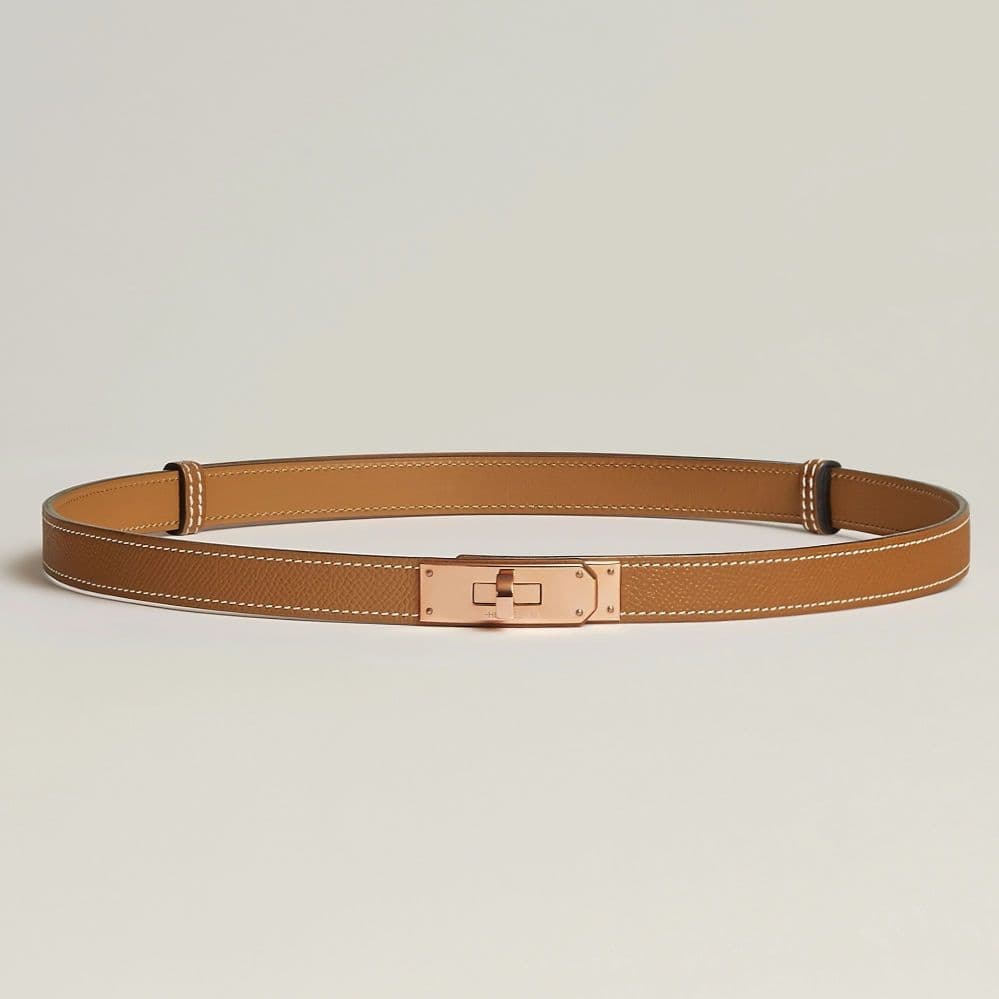 未使用【エルメス】ベルト《ケリー》18　ゴールド　ピンクゴールド金具　B刻印