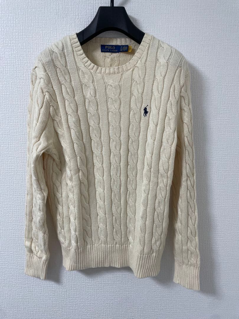 川　Polo Ralph Lauren ケーブルニットセーター アイボリー