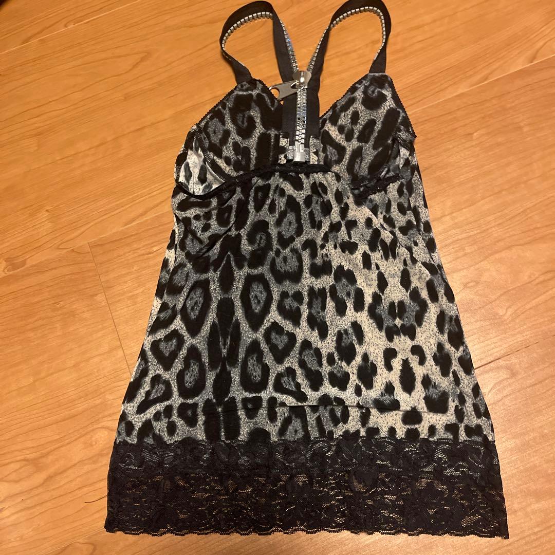 GLAVIL キャミソール　ビッグジッパー　ヒョウ柄