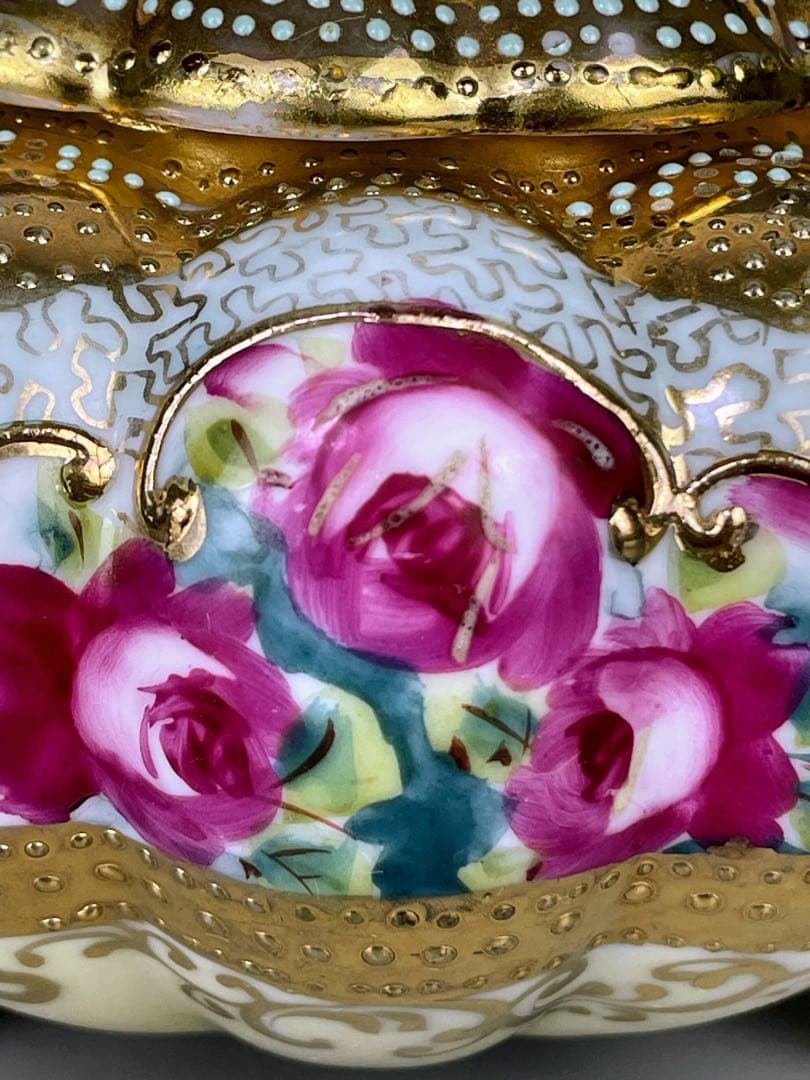 【専用】オールドノリタケ 薔薇紋 ビード盛り シュガーボウル クリーマー