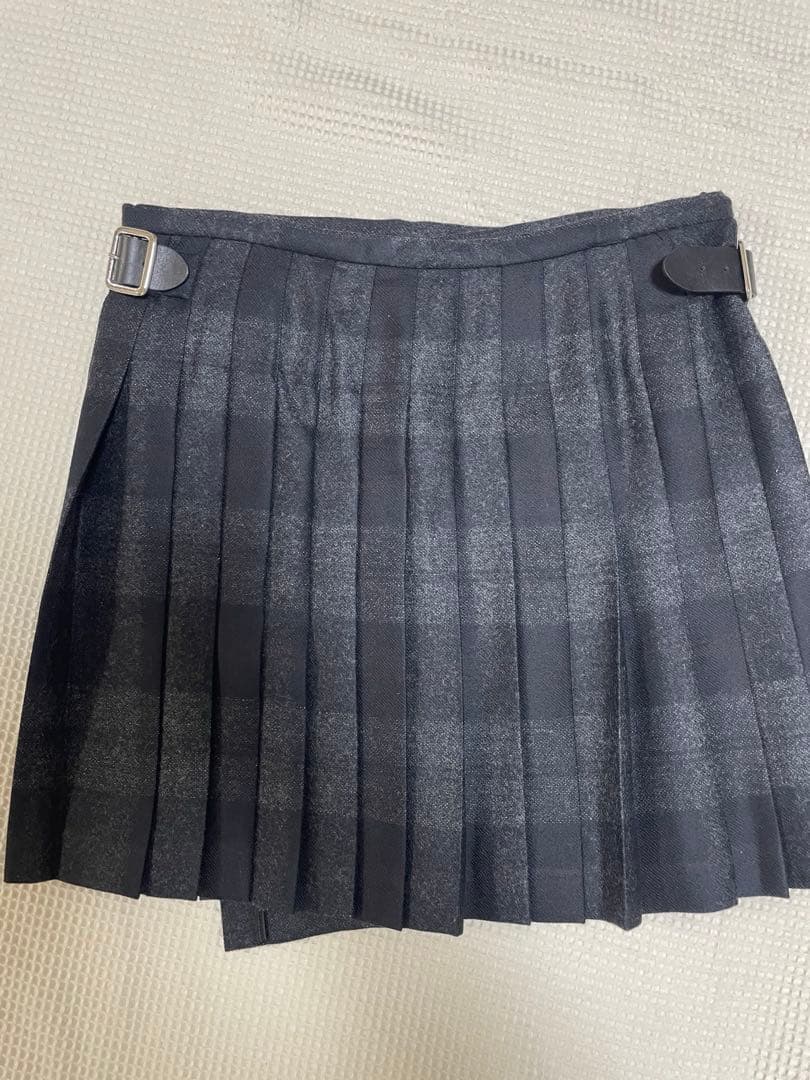 新品タグ付アレキサンダーマックイーンチェックメンズ巻きスカート46イタリア製