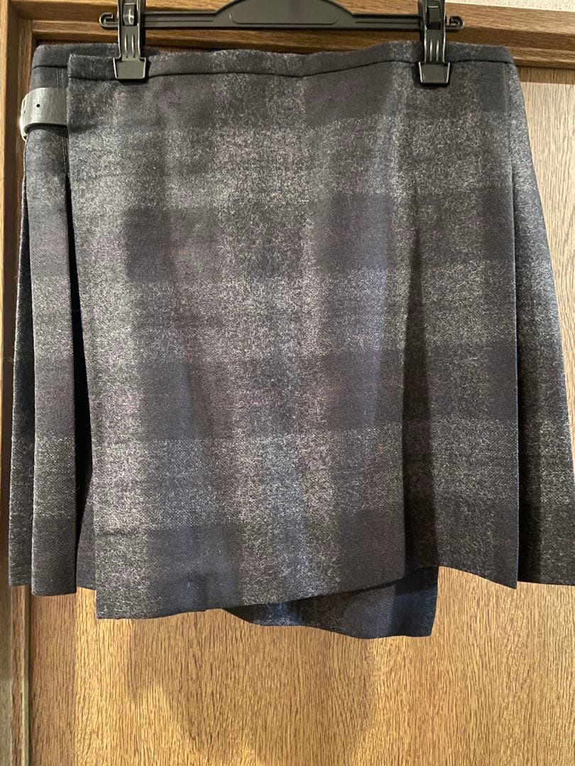 新品タグ付アレキサンダーマックイーンチェックメンズ巻きスカート46イタリア製