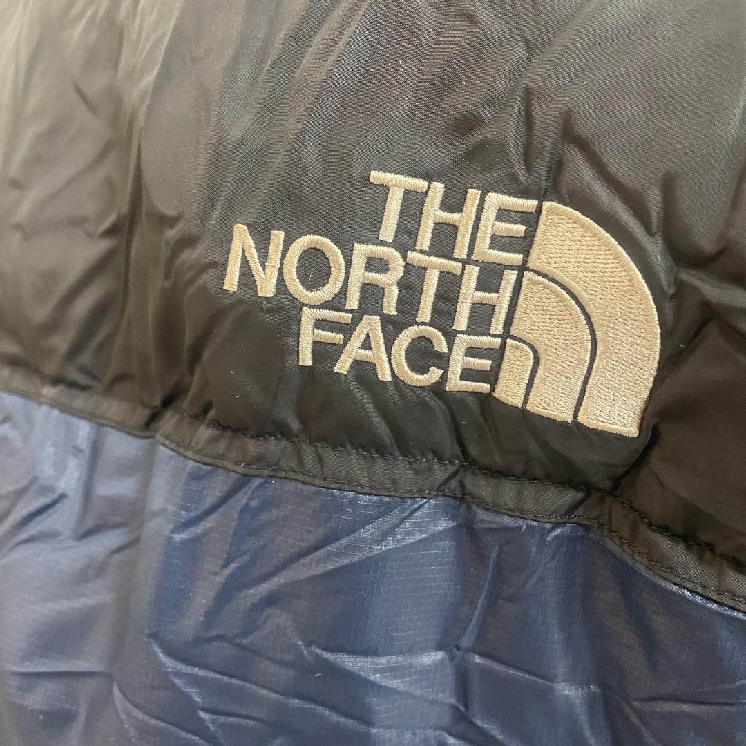 ★The North Face 700 ダウンジャケット ヌプシ M黒紺 E3★