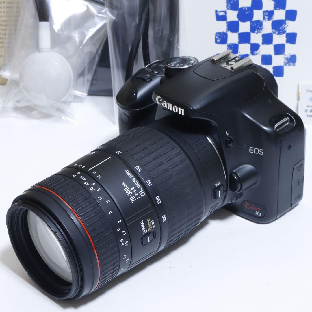 ☆スマホに送れる一眼レフ☆WiFi&望遠☆ キャノンEOS Kiss X2セット