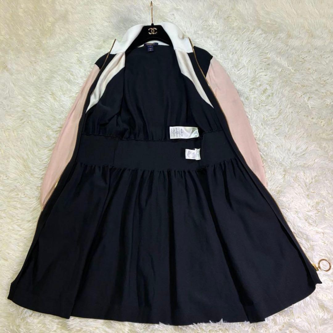 ルイヴィトン　ワンピース　Vロゴ　ロゴパッチ　白　ピンク　ネイビー　　S