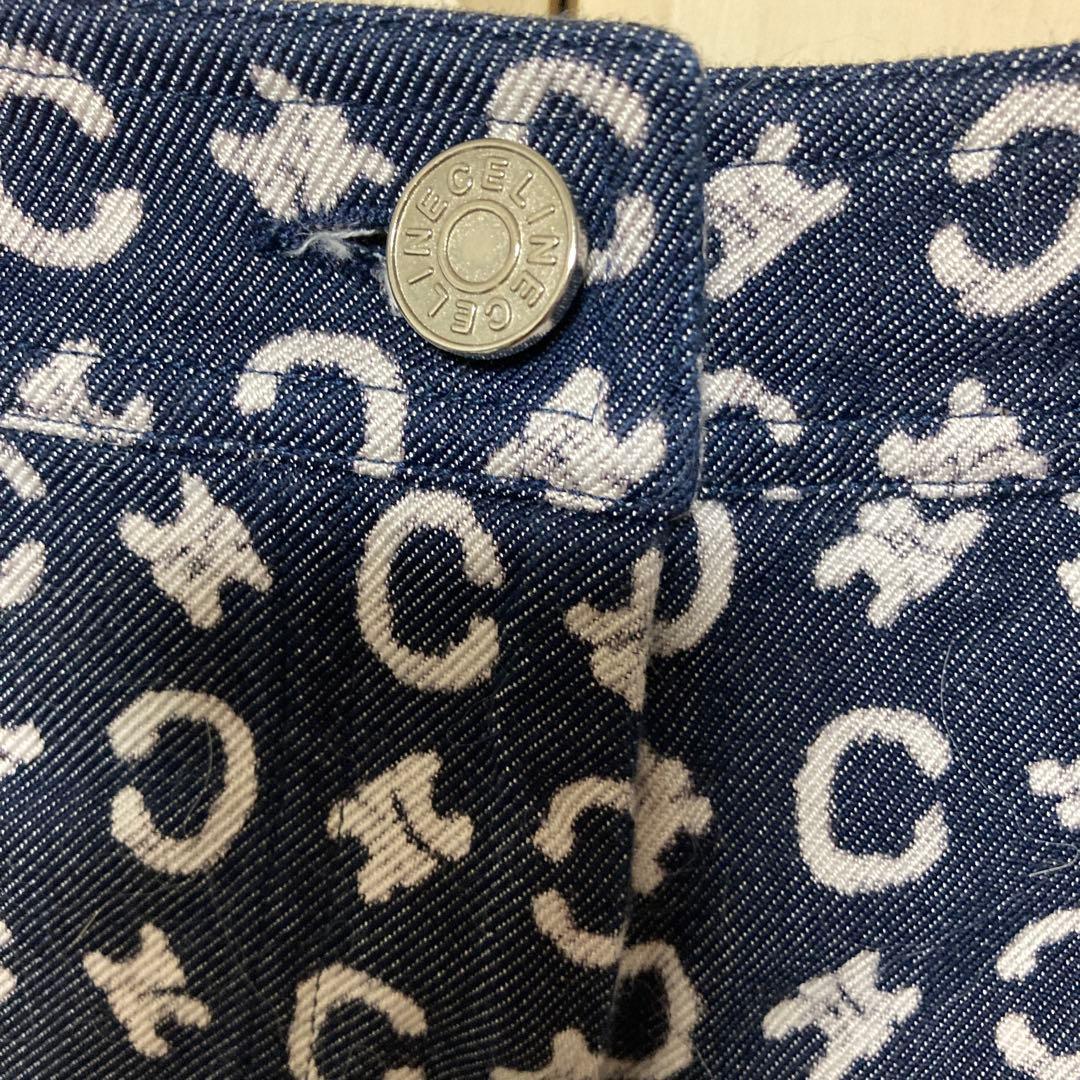 美品☆セリーヌ☆マカダム ☆Cロゴデザイン ネイビーショートパンツ☆38☆