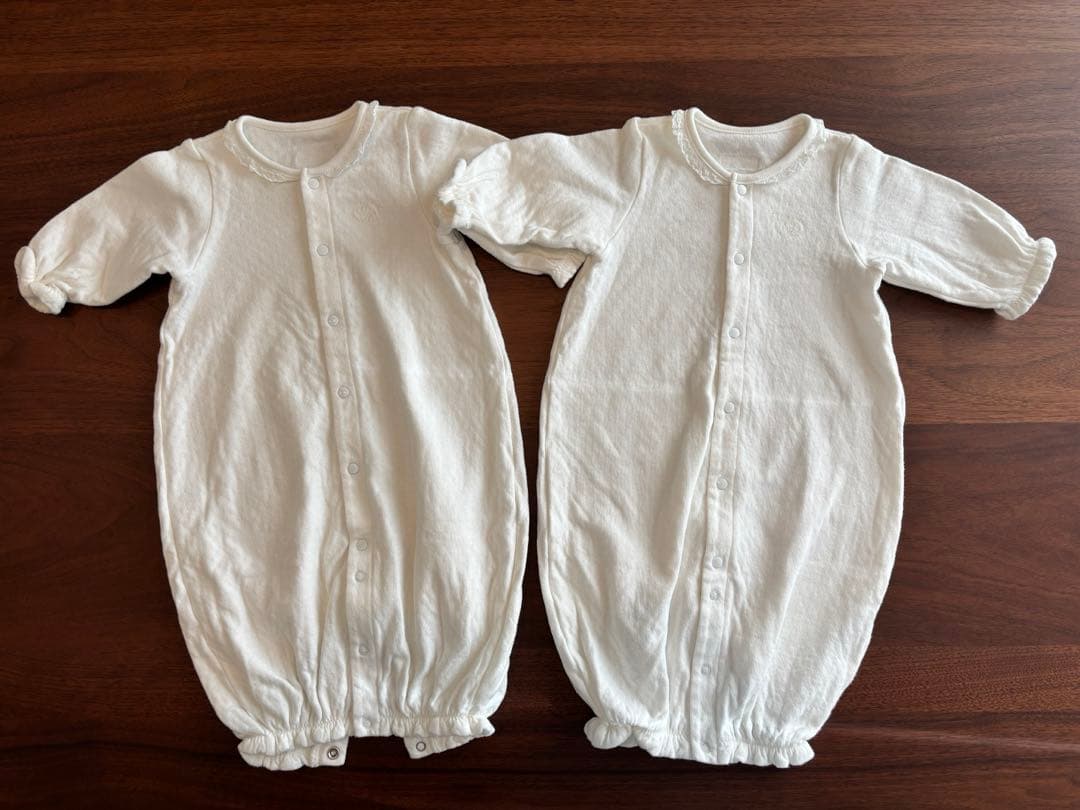 【双子】ミキハウス　セレモニードレス　帽子　靴下　カバーオール　箱あり