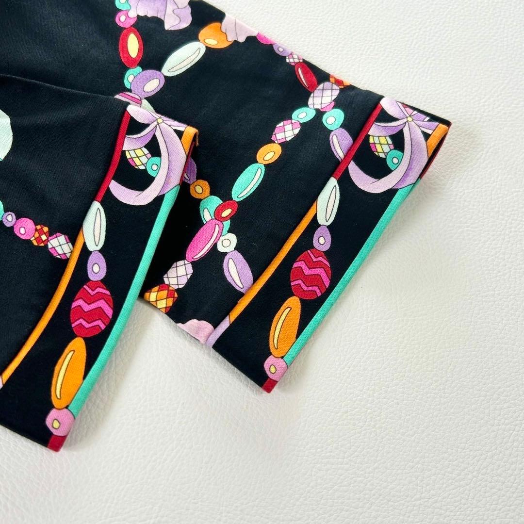 大きいサイズ42 レオナール 豪華花柄 チュニック ブラック ゆったり