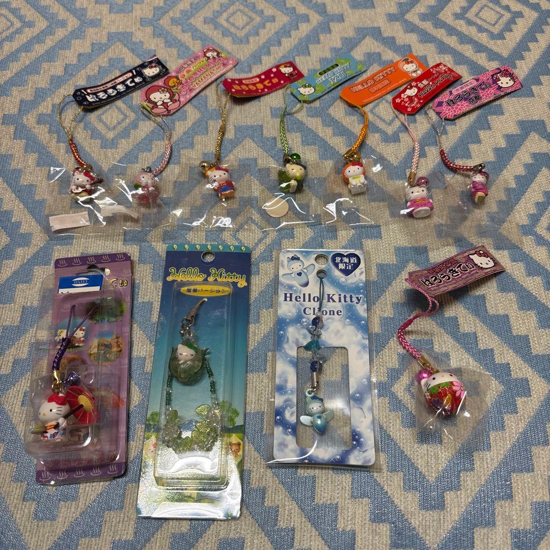 【新品未使用】ハローキティ根付ストラップ11点セット　ご当地キティ