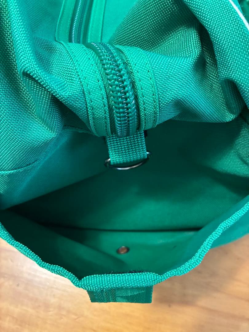 90s adidas ボストンバッグ 緑 ショルダー付き トレフォイル 2way