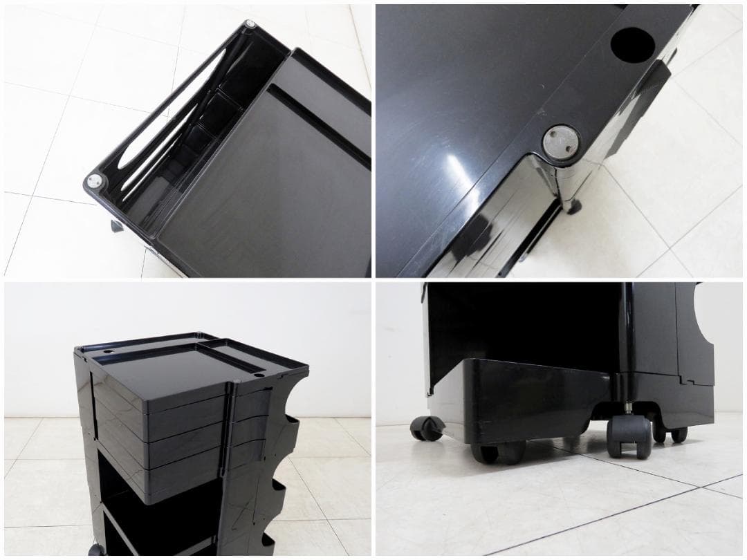 B-LINE ボビーワゴン 3段3トレイ ジョエコロンボ ブラック ヴィンテージ