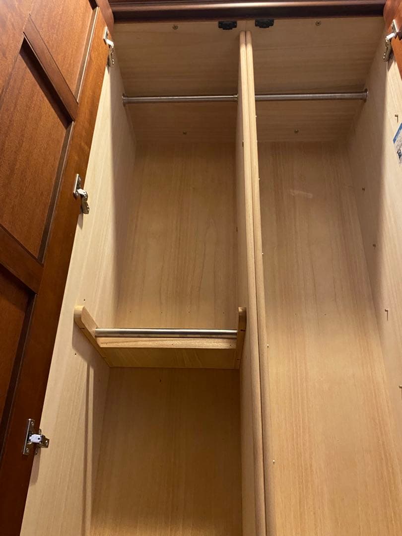 府中婚礼家具　洋服ダンス　クローゼット　桐製両開き　桐製家具　タンス　ブラウン