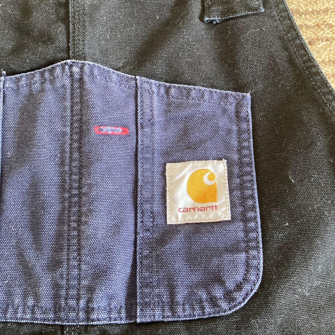 Carhartt ブラックネイビーオーバーオール34✖️32
