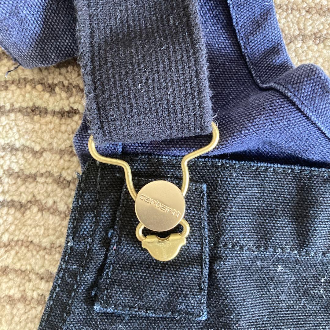 Carhartt ブラックネイビーオーバーオール34✖️32