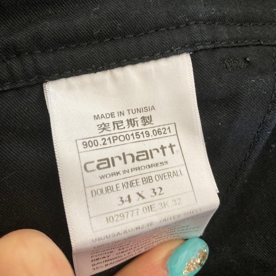 Carhartt ブラックネイビーオーバーオール34✖️32