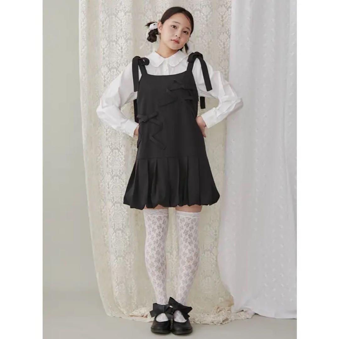 merry jenny ミニキャミribbonバルーンワンピース ブラック