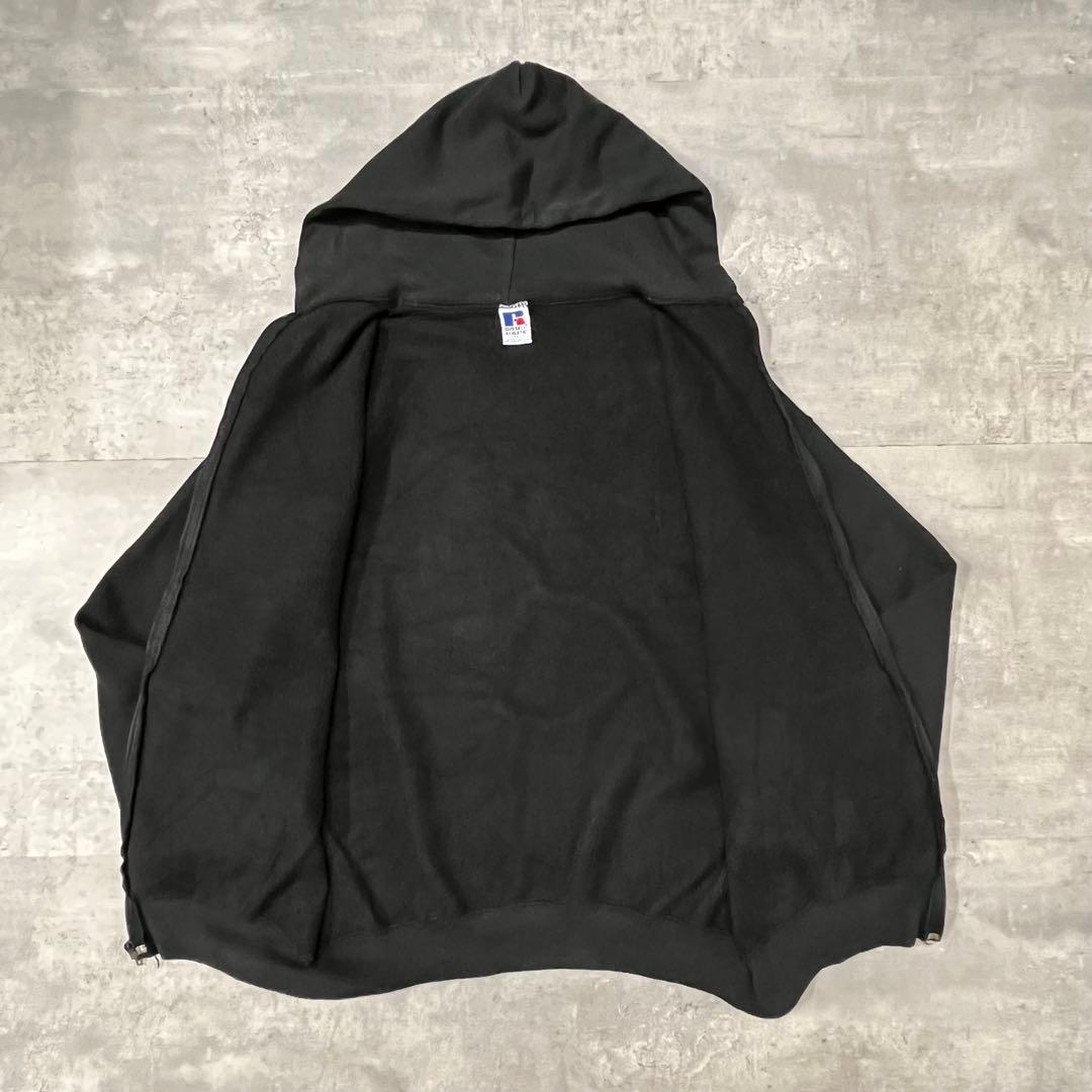 トップス 90s Russell Blank Zip Sweat Hoodie USA