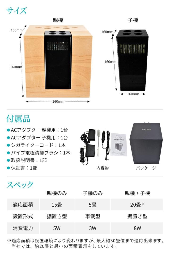 医療用物質生成器　 空気清浄器「SOYOCA」　新品　3年間保証書付き