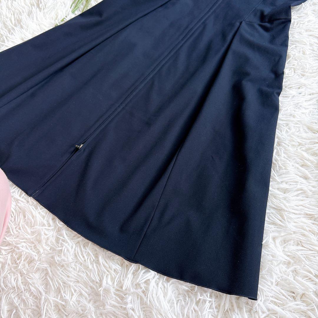 美品✨ フォクシーニューヨーク 付け襟 パフスリーブ ワンピース 濃紺 38