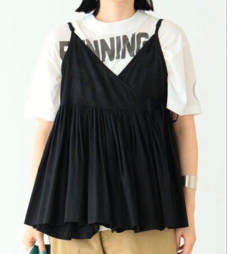 BEAMS BOY コットンリネンカシュクールキャミソール