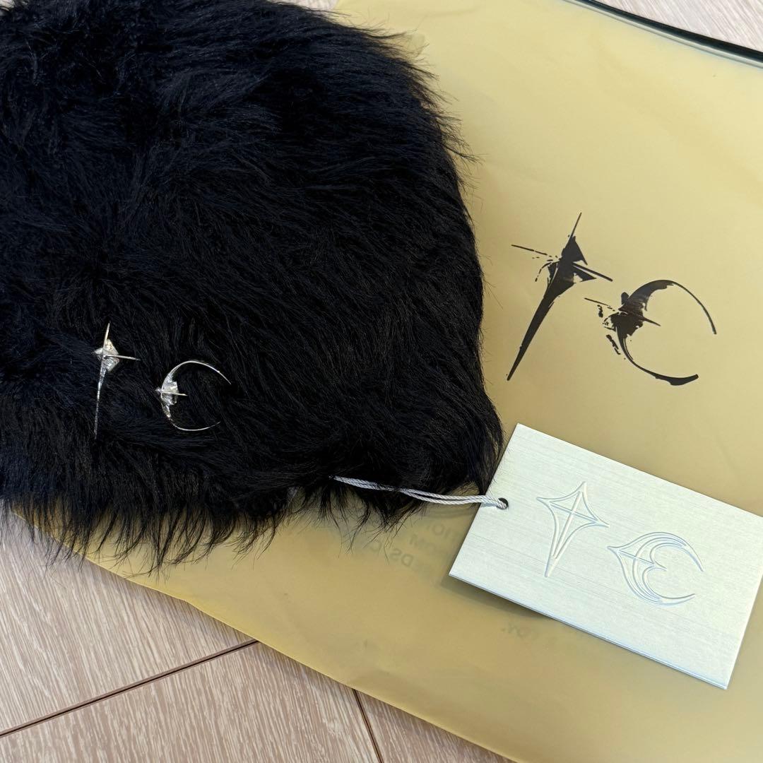 Thugclub mohair beanie 黒 ニット帽 ピンバッジ付き