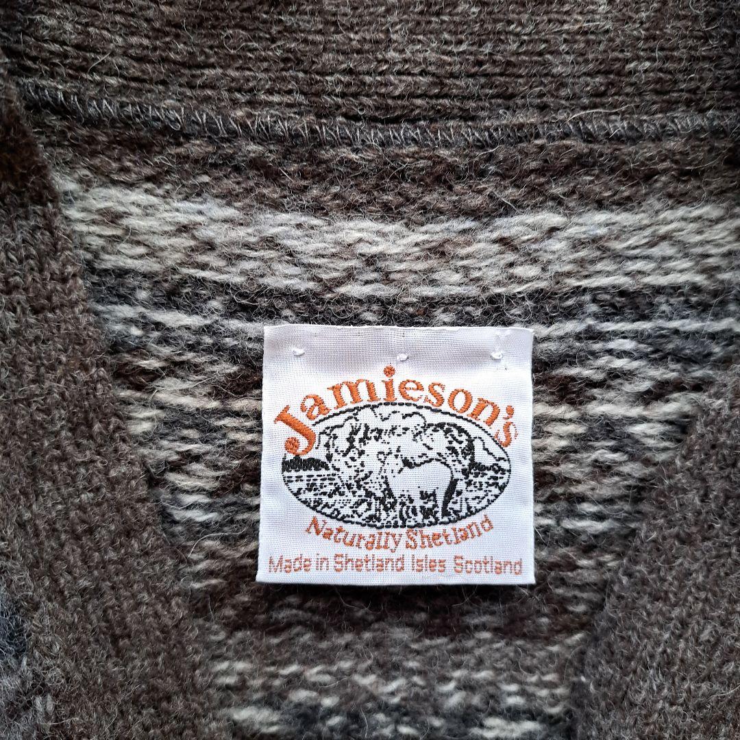 Jamieson's フェアアイル柄 ウールベスト グレー系