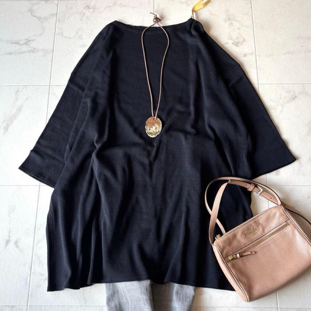 美品*ヨーガンレール ウール アンゴラ ニット チュニック M ブラック