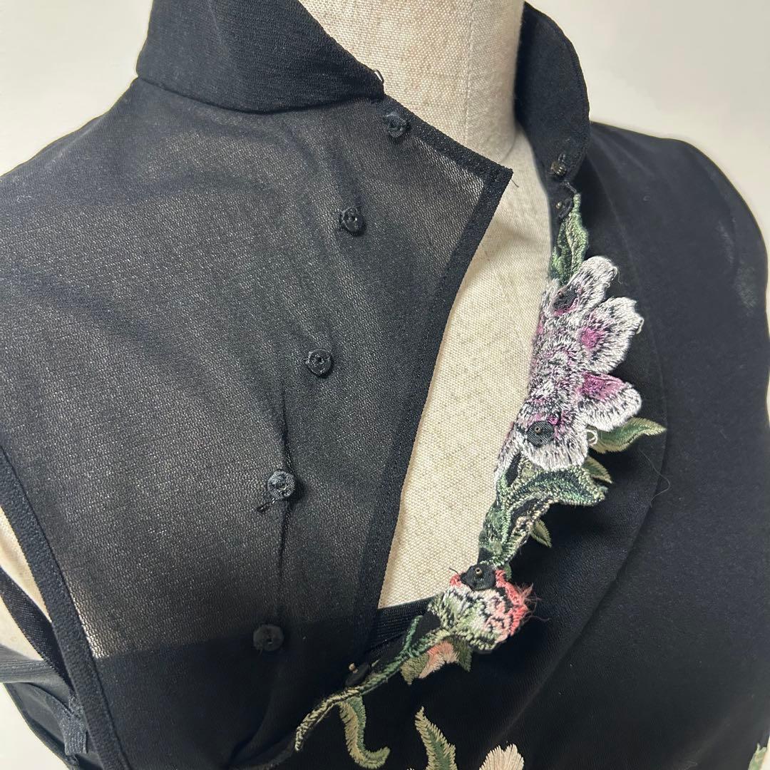 ヴィヴィアンタム　チャイナワンピース　パワーネット　花柄刺繍