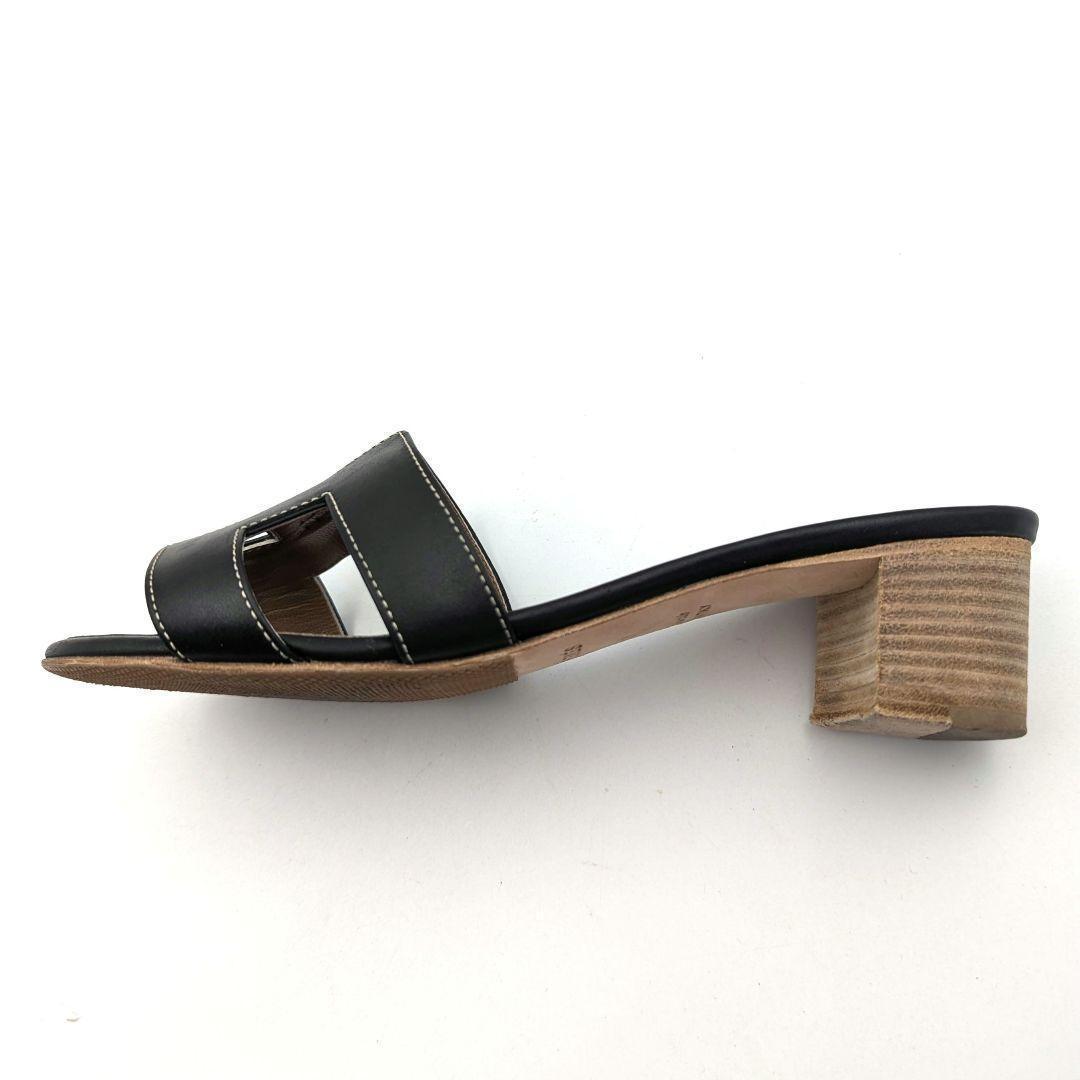 【美品】HERMES エルメス オアジス ミュール サンダル ブラック