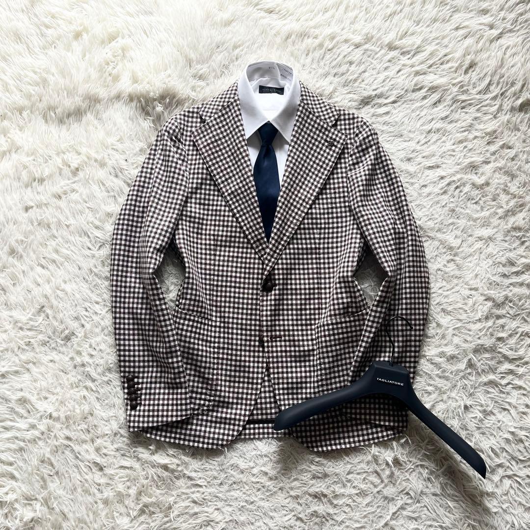 <極美品>TAGLIATORE ピーノレラリオ ウールシルク ジャケット 48