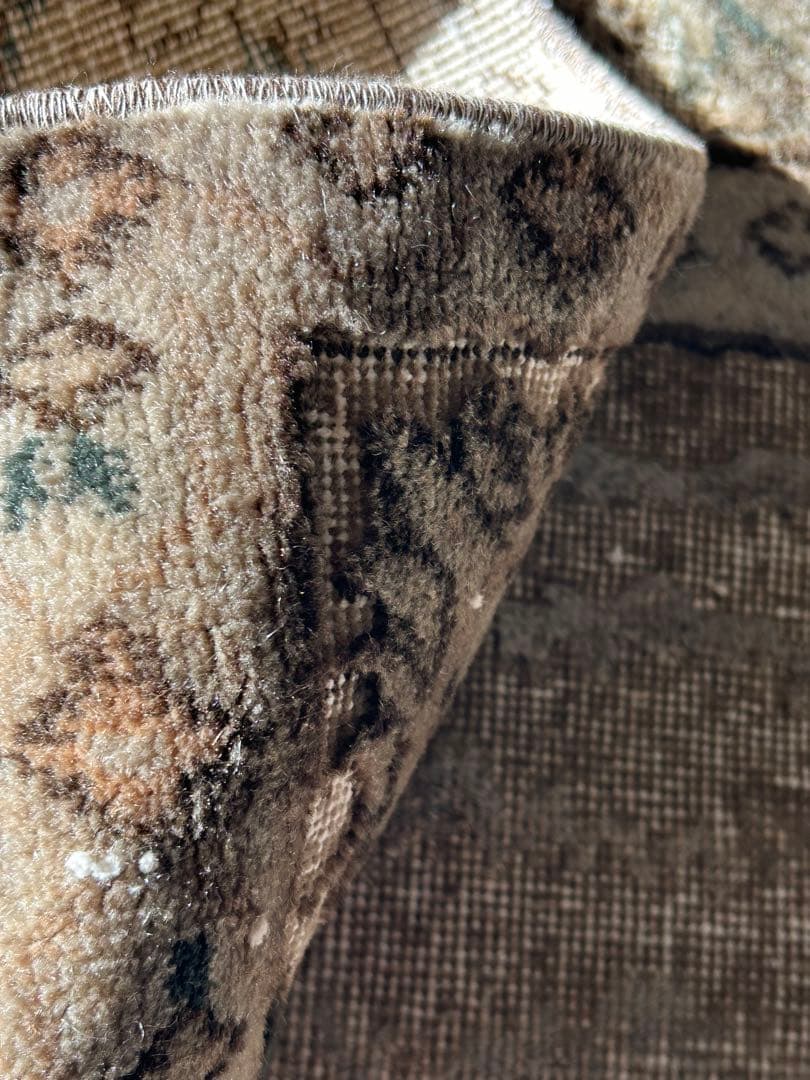 レア　ニュートラルカラー　シャビーシック　オーバーダイ　トルコ ヴィンテージラグ