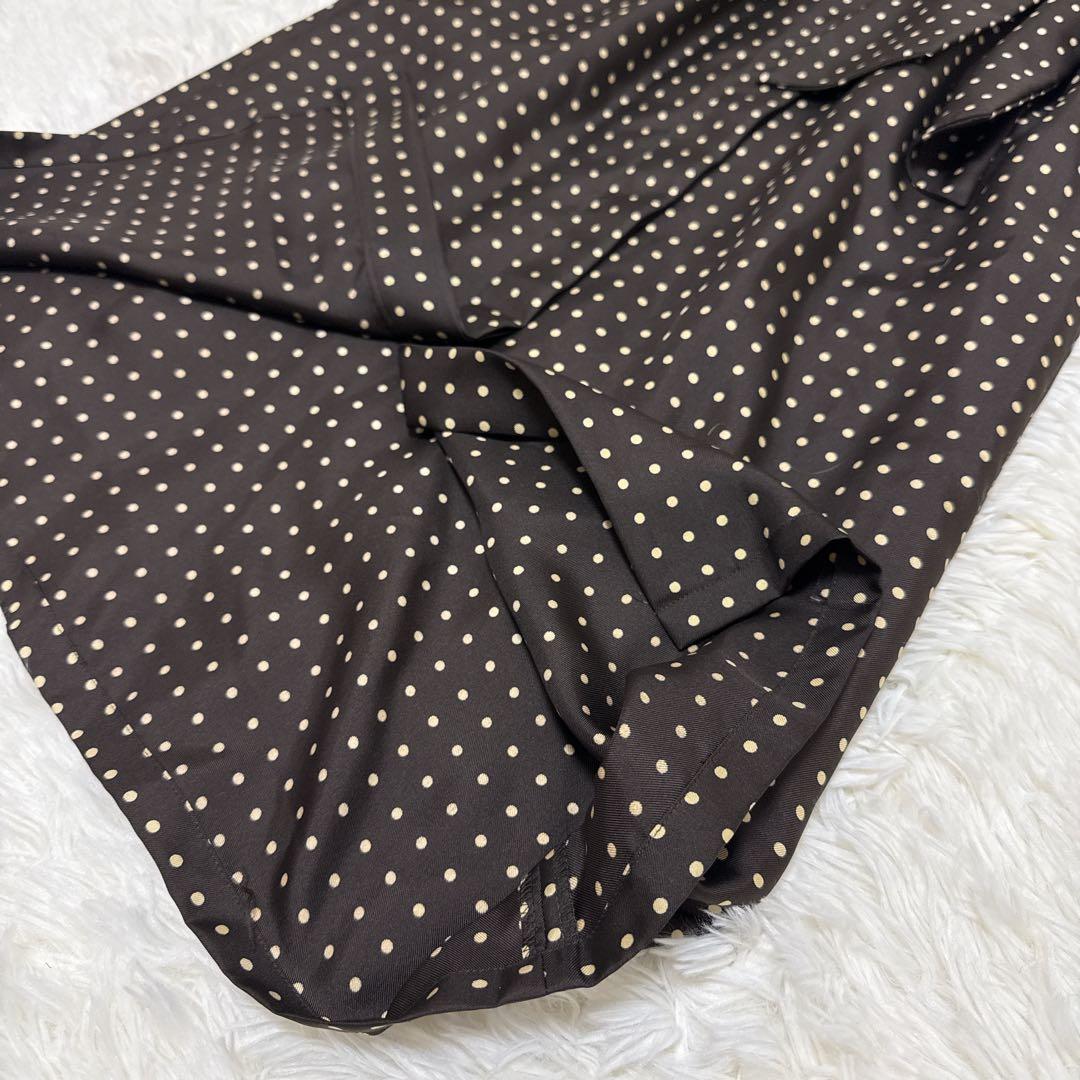 [美品✨白タグ] マックスマーラ シャツワンピース　シルク100% ドット　38