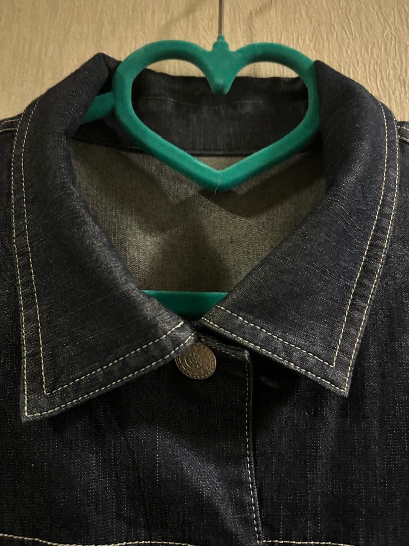 ゴオリレリアン17+胸ポケットパールビーズ装飾デニムジャケット春夏57cm