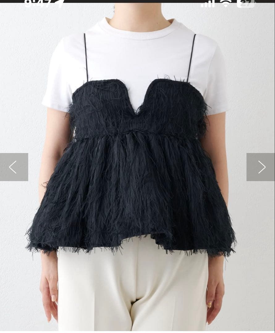 【雑誌掲載　完売】ウィムガゼット★フェザーキャミブラウス