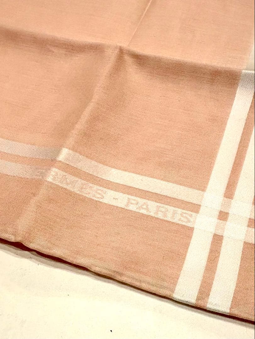 新品タグ付☆エルメス　ハンカチ　ロゴ　スカーフ　コットンスカーフ　未使用美品