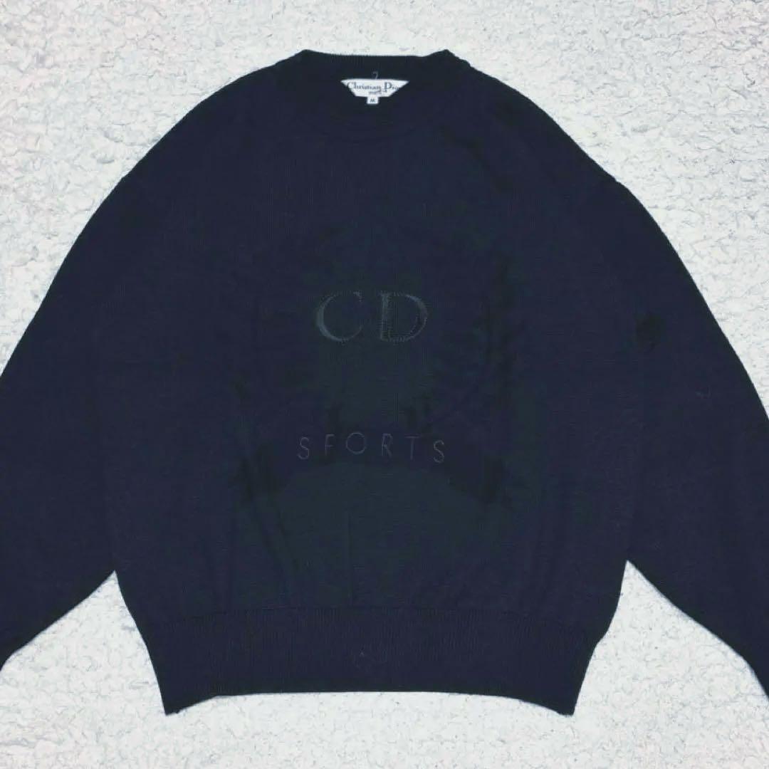 【未使用級】クリスチャンディオールスポーツ 長袖ニット プルオーバー ロゴ刺繍
