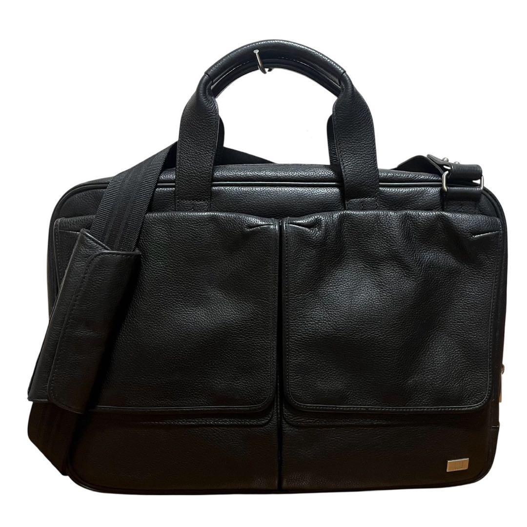 ✨極美品✨ ダンヒル ビジネスバッグ ロゴ型押し 2way レザー ブラック